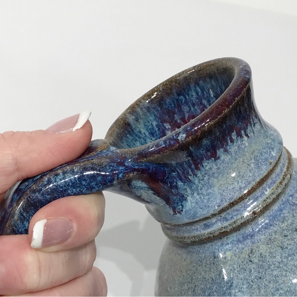 VTG MMS Signed Mahon Stoneware Studio Pottery No Spill Moonshine Jug Coffee Mug - Picture 7 of 14